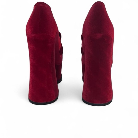 Magissa Red Velvet Skull Rhinestone Salem Platforms Women's Size 7 - Picture 5 of 6